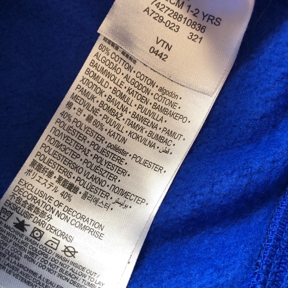 Jordan Blue Sweatshirt Hoodie Toddler Boys Size 2T Long Sleeves Printed Logo Top - Picture 5 of 16